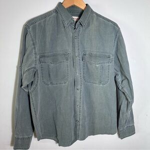 Vintage 90s Faded Glory Green Cotton Shirt